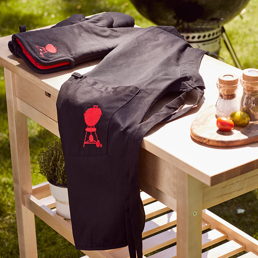 Weber® Ποδιά BBQ Με Κόκκινη Ψησταριά Kettle - Black