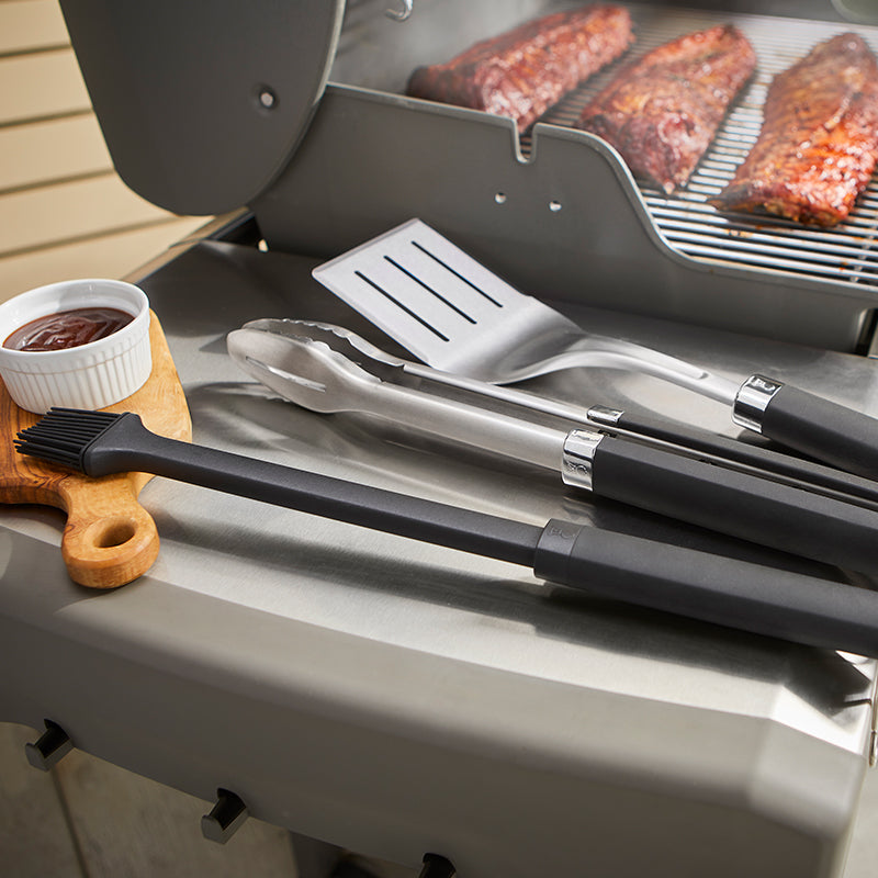 Weber® Σετ Εργαλείων BBQ 3τμχ - Σπάτουλα, Λαβίδα Ακριβείας & Πινέλο Σιλικόνης -
