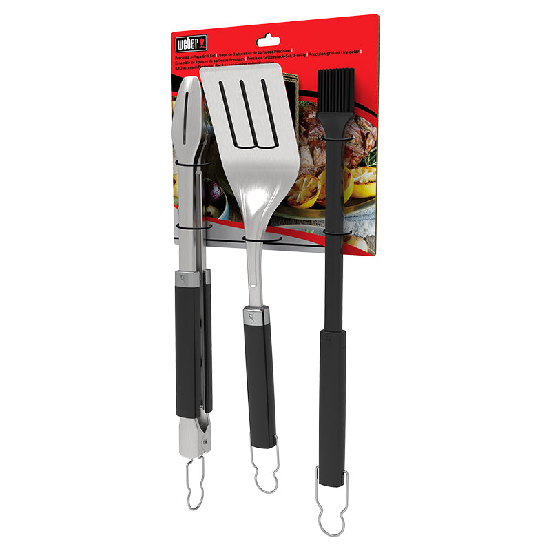 Weber® Σετ Εργαλείων BBQ 3τμχ - Σπάτουλα, Λαβίδα Ακριβείας & Πινέλο Σιλικόνης -
