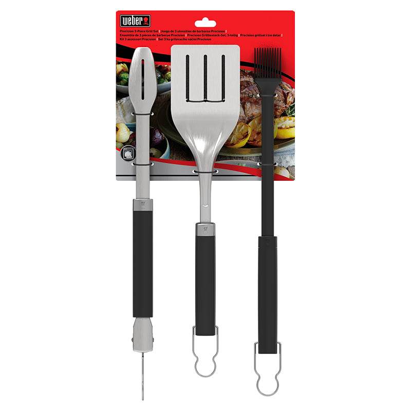 Weber® Σετ Εργαλείων BBQ 3τμχ - Σπάτουλα, Λαβίδα Ακριβείας & Πινέλο Σιλικόνης -